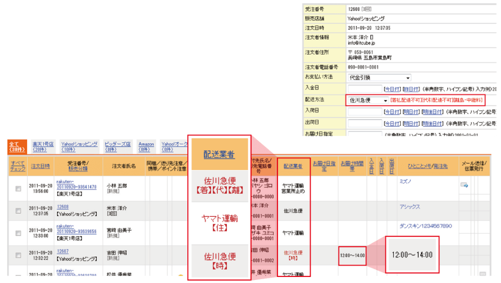 配送先住所のチェック機能