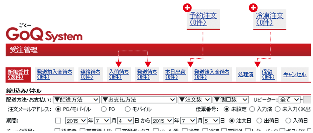 受注ステータスは自由に登録可能!