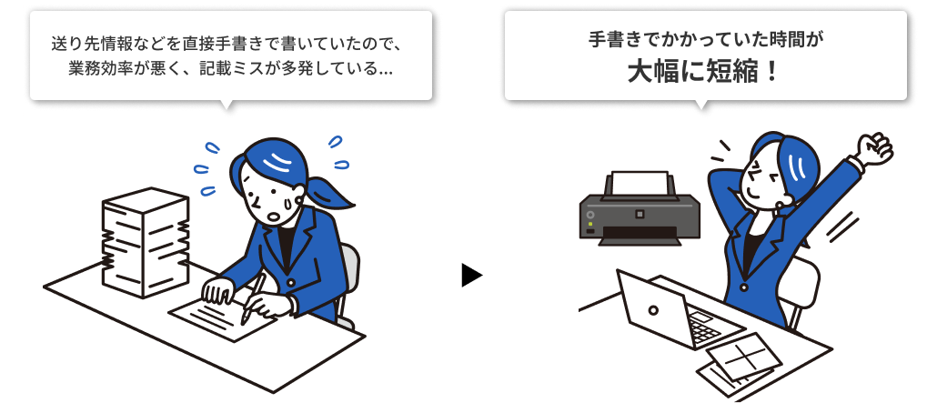 手書きでかかっていた時間が大幅に短縮！