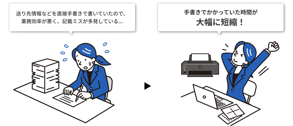 手書きでかかっていた時間が大幅に短縮！